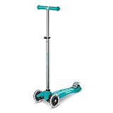 Micro® | Maxi Deluxe Glow LED Patinete 3 Ruedas Niños y niñas | Patinete Que Brilla en la Oscuridad + Ruedas con Luces LED | Dirección Suave con dureza Ajustable | Altura Regulable | Muy Ligero 2,5kg