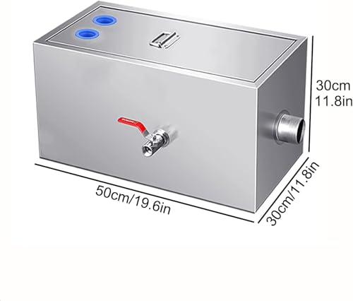 Intercepteur de piège à graisse en acier inoxydable de qualité commerciale – Séparateur d'huile-eau sous évier pour cuisine de restaurant avec cloisons amovibles, solution robuste et efficace de