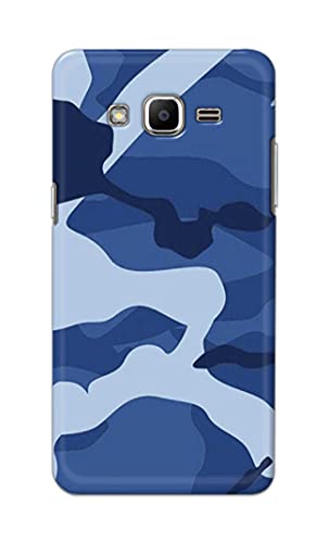 Image of Printed Hard Back Cover Case for Samsung Galaxy J2 2015 | Samsung Galaxy J2 2017 Back Cover (Army Blue Pattern) -203