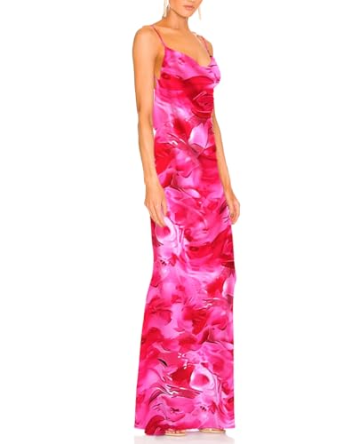 Image of Aigeman Women Spaghetti Straps Mermaid Evening Gown Wedding Guest Dress Drape Neck Lace Backless Formal Maxi Dress 21