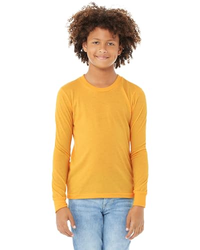 Bella Canvas Jersey Long-Sleeve T-Shirt M HTHR Yellow Gold