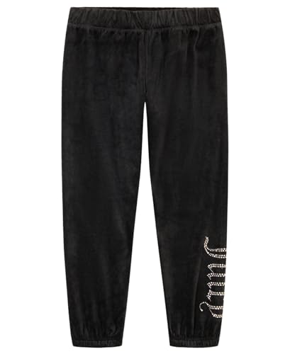 Polsini elastici Juicy Couture Plush Velour Pant And Hoodie Sweatshirt Seperates Pantaloni da Tuta, Jogger/Borchie Nero Profondo, 7 Bambina