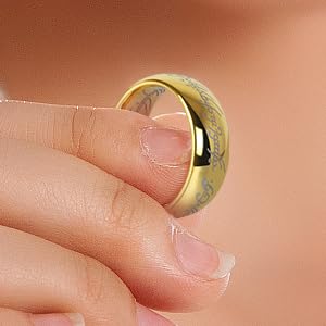 The Lord of the Men's Wedding Band 6MM 8MM Magic Power Tungsten Wedding Band Rings For Men Women Gold/Black Comfort Fit Size 5-144