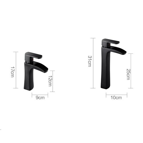 Mitigeur évier cascade rétro avec commande eau chaude froide pour lavabo