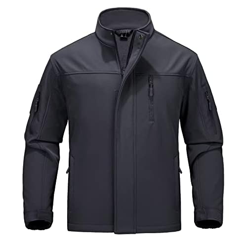MAGCOMSEN Men’s Tactical Jacket Water Resistant 6 Pockets Softshell Fleece Lining Hiking Winter Jacket Windbreaker Outwear