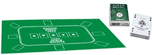 Vier Treff Piatnik Pokerauflage inkl. Piatnik Plastic Poker Economy (reg. Index) Cover