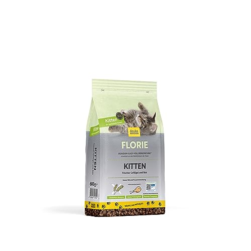 Florie Kitten Geflügel mit Reis | 600g | Premium Katzenfutter trocken | für Kitten und heranwachsende Katzen | viel Frischfleisch | geprüfte Qualität (KIN) | deutsche Herstellung