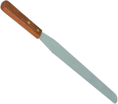 Espátula de glaseado flexible de 14 pulgadas de acero inoxidable con mango de madera, espátulas de crema para tartas de mantequilla, espátulas para