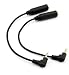 Inovat 2pcs Headphone Converter Adapter Gold Plated 2.5mm Male Right Angle to 3.5mm Female Socket Jack Stereo Audio Cable Black