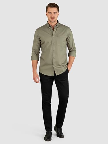 Image of Beyoung Oxford Cotton Shirt for Men | Premium Oxford Fabric | Regular Fit | Button-Down Collar