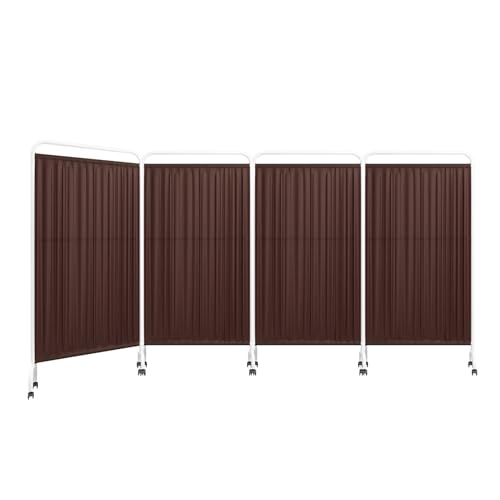 高さ6フィートのプライバシースクリーン、病院用間仕切り、キャスター付き、折りたたみ式クリニック用垂直ドアパーティション、自由に取り付け可能、組み立て簡単(Color 3,4-panel)