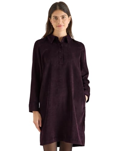 CECIL Cordkleid in Unifarbe Eggplant red XL