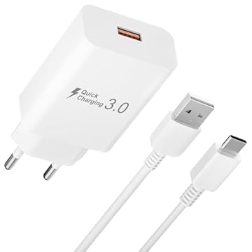 Newding Caricatore Rapido USB per Huawei P30 Lite, P20 Pro, Mate 20 Lite, Honor 20, 18W Caricabatterie con Cavo Tipo C 1.5M