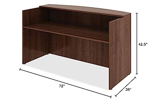 Lorell Essentials Reception Desk, Walnut,Laminate #TOP1