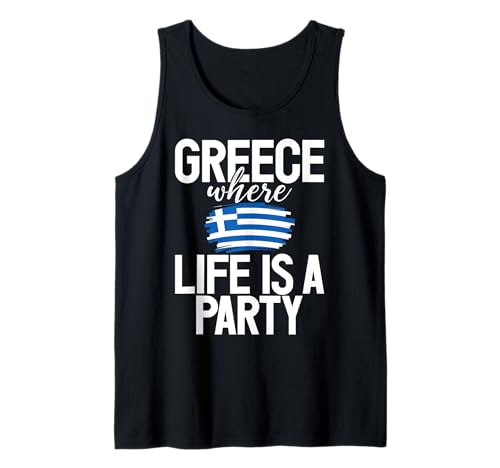 Grecia donde la vida es una fiesta Griega Camiseta sin Mangas