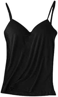 ALMAK Cotton Shelf Bra Camisoles Adjustable Spaghetti Strap Tank Tops Scoop Neck Bra for Women Girls Summer Wear