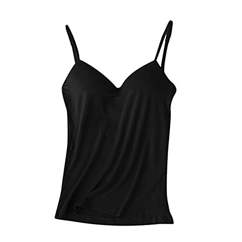 Aosbset Damen Weste Tank Top mit integriertem BH Sommer Damen Sport BH...
