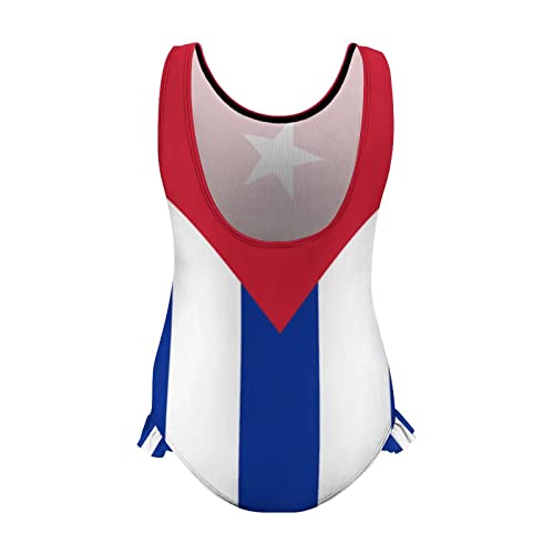 Linkasi Cuban Flag Girls One Piece Swimsuit Quick Dry Beach Resort Swimsuit Set 6-12Y (150cm)2