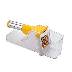 SHENKY Plastic French Fry Cutter/Chips Slicer/Potato Chipser/Chips Maker Machine/Potato Slicer with Container for Home and Kitchen