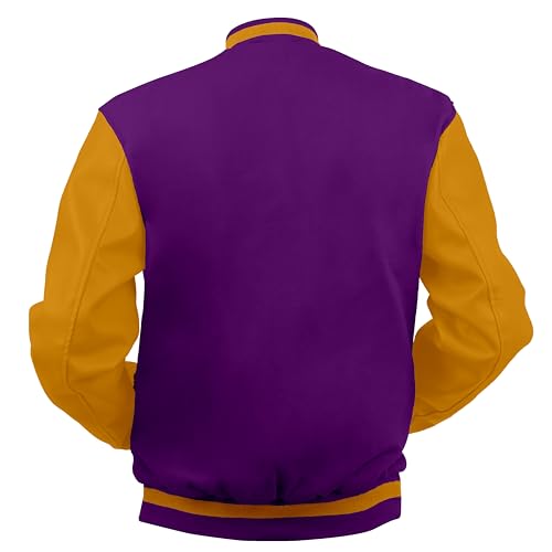Image of Baseball Wool Letterman Varsity Faux Leather Sleeve For Men | Wool Varsity Bomber Jacket