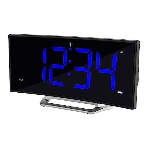 La Crosse Technology 617-249 1.8 Inch Curved Blue Digital Atomic Dual Alarm Clock thumb #1