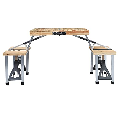 Table d'extérieur pliable vidaXL gain de place avec 4 sièges de camping - 8