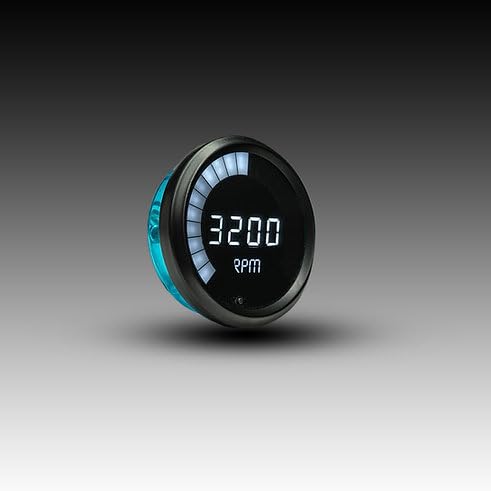 Intellitronix Digital Tachometer Gauge M9001W with Bar Graph in White | 3-3/8 LED Digital Tach 0-9900 RPM Torch (White)