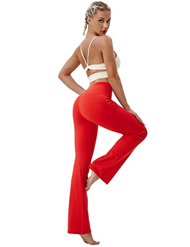 Image of BUBBLELIME 29 inch /31 inch /33 inch /35 inch /37 inch 3 Styles Women's High Waist Bootcut Yoga Pants Basic /Side Pockets Tummy Control Workout Flared