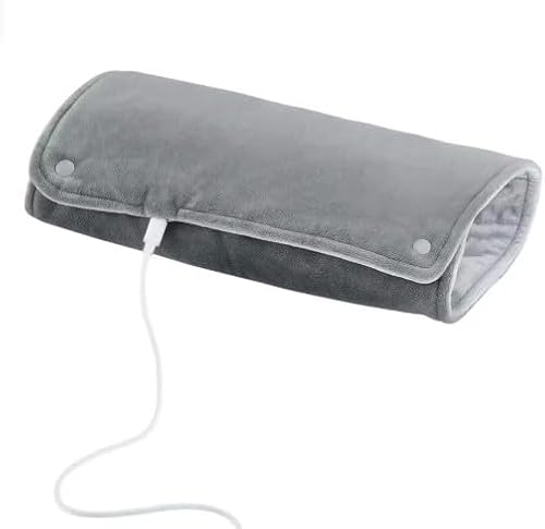 USB Thermostatic Heating Blanket, Short Velvet Fabric, Rapid Heating, Lightweight, for Hands and Legs, Grey