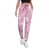 vosery cute poodle dog pink_a - pantaloni della tuta da donna con tasche, comodi pantaloni della tuta da salotto per donna atletica, stile-10, s