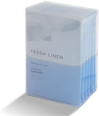 6 Pack Fresh Linen Large Scented Sachet Envelope By Expressive Scent