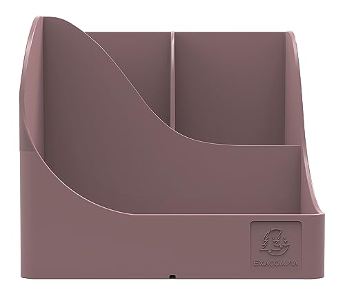 Exacompta - Réf. 69538D - 1 Pot à crayons Pen Wave Skandi Rose - 5 compartiments - 4 compartiments hauts pour les grands ustensibles et 1 compartiment bas...
