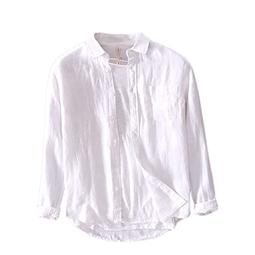 Icegrey Camicie di Lino Estive da Uomo Camicie