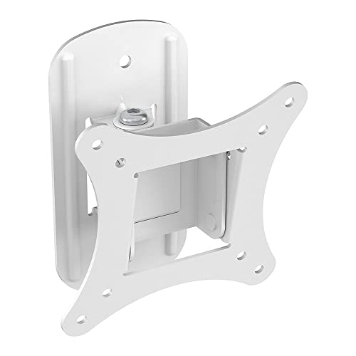 MAHARA Tilt & Turn TV Wall Bracket - TV Wall Mount for 13" – 27" TVs - TV Brackets with VESA Wall Mount Compatibility 75x75mm – 100x100mm - TV Wall Brackets Support Max 10kg - White TV Bracket