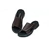 MGGMOKAY Mens Leather Slide Sandals Comfortable Anti-Slip Slides with Adjustable Straps