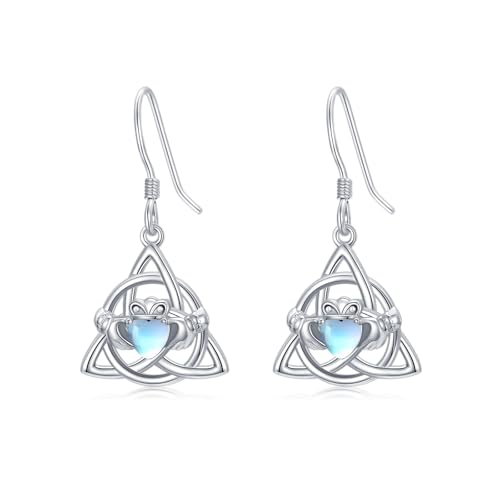 Boucles d'oreilles Claddagh argent 925 et émeraude au savoir-faire celtique