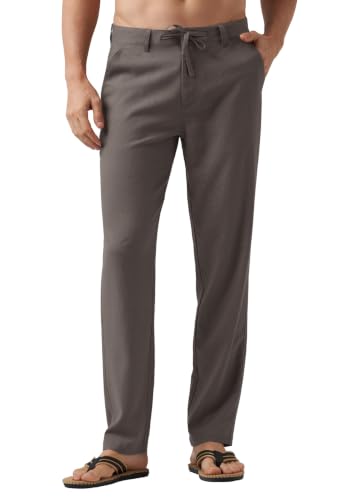 Image of Willit Men's Linen Pants Casual Lightweight Drawstring 29 inch 30 inch 32 inch