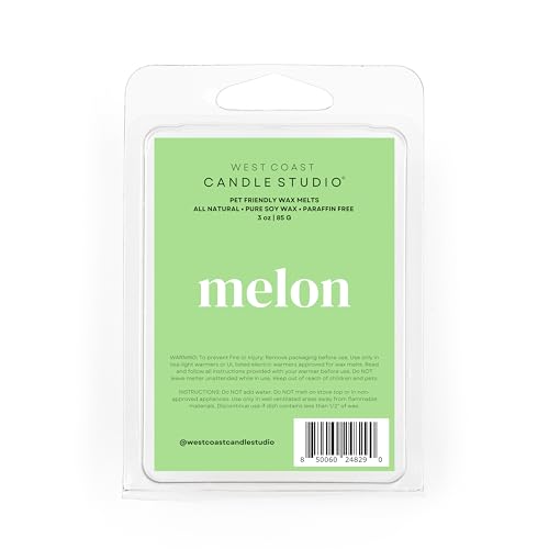 Image of Pet Safe Wax Melts for Dogs | Non Toxic Soy Wax Melts | Natural, Paraffin-Free, Clean Burning | Odor Eliminating Wax Cubes | Melon