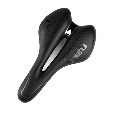 Zhiqiu Comfortable Bike Saddle Mountain Bicycle Seat Profession Road Mtb Bike Seat Outdoor Or Indoor Cycling Cushion Pad (Black/Gray) #TOP1