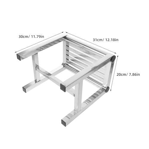 COLLBATH Taburete de Acero Inoxidable para Baño y Ducha, Banco Antideslizante Compacto 31x20x30 Cm, Asiento Portátil Seguro para Personas Mayores y Uso Doméstico - imagen 8