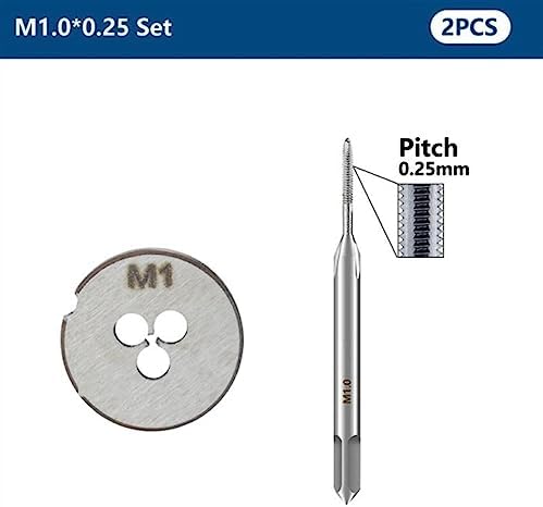 2pcs Metric Tap and Die Set for Right Hand Machine Screws, M1-M3.5 Thread Taps, Precision Tool for Metalworking, Ideal for DIY Projects (Size: M1.2x0.25, Color: A)