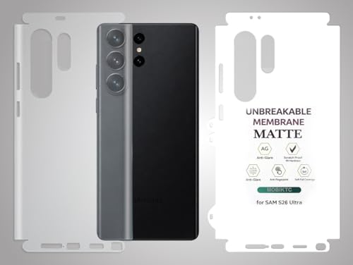 Image of Unbreakable Membrane Back Screen Protector For Samsung Galaxy S26 Ultra 5G TPU Anti Glare Matte Back Skin Guard Anti-Scratch, Anti-Fingerprint | Matte