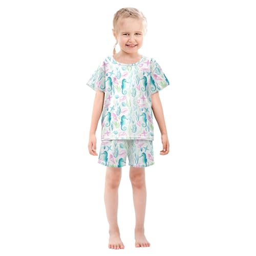 Cute Seahorse Pajama Set Pajamas Sleepwear Nightwear Loungewear Clothes Set B0404645