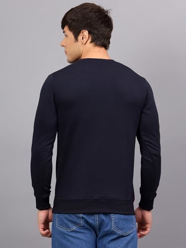 Image of Ben Martin Men's Round Neck Regular Fit Full Sleeve Side Penal Contrast Cotton Polyester Sweatshirt