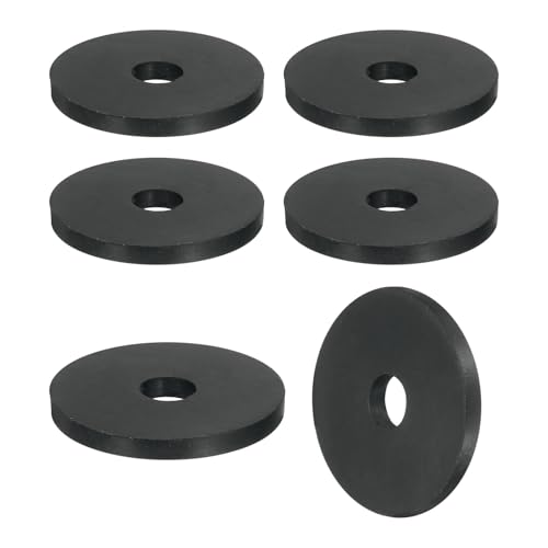 uxcell 6Pcs Thick Rubber Spacer, 2 Inch OD x 1/2 Inch ID x 3/16 Inch Thickness Round Rubber Bushings Anti Vibration Flat Spacer Washers for Home Industrial Machinery
