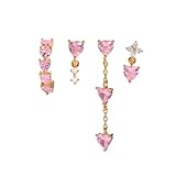 Pendientes de corazón de aro de oro para mujer, aros de huggie coloridos para múltiples piercing minimalista regalo de joyería