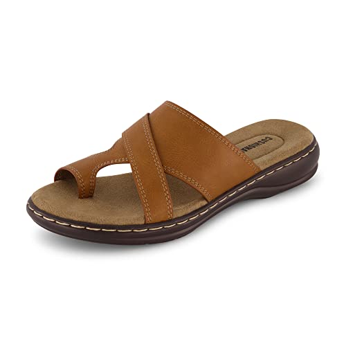 CUSHIONAIRE Blare Comfortable Arch Support Womens Sandals - Flat Slip On Toe Loop Sandals for Women with Memory Foam