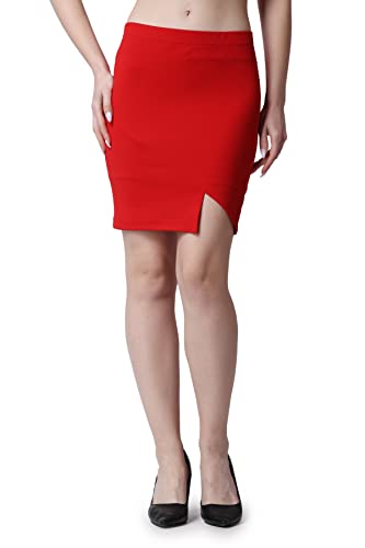 Image of POPWINGS Casual Front Slit Mini Length Pencil Skirt for Women || Stylish Mini Skirt for Women || Concert Skirt for Women || Summer Pencil Skirt for Women