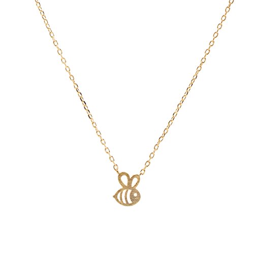 chelseachicNYC Handmade Cut Out Bumble Bee Necklace Matte Gold