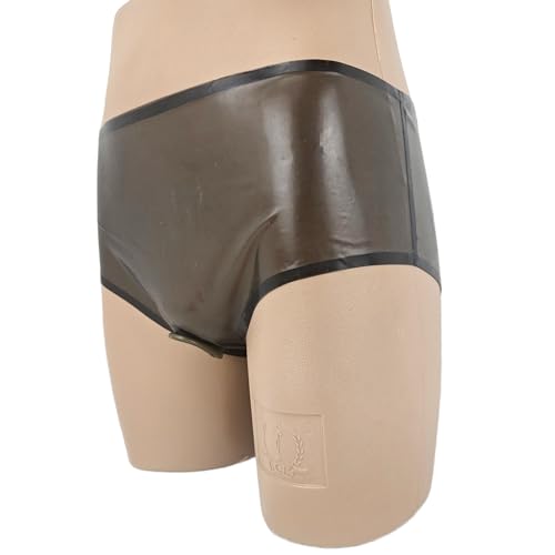 Slip de látex ouvert negro transparente talla L 5
